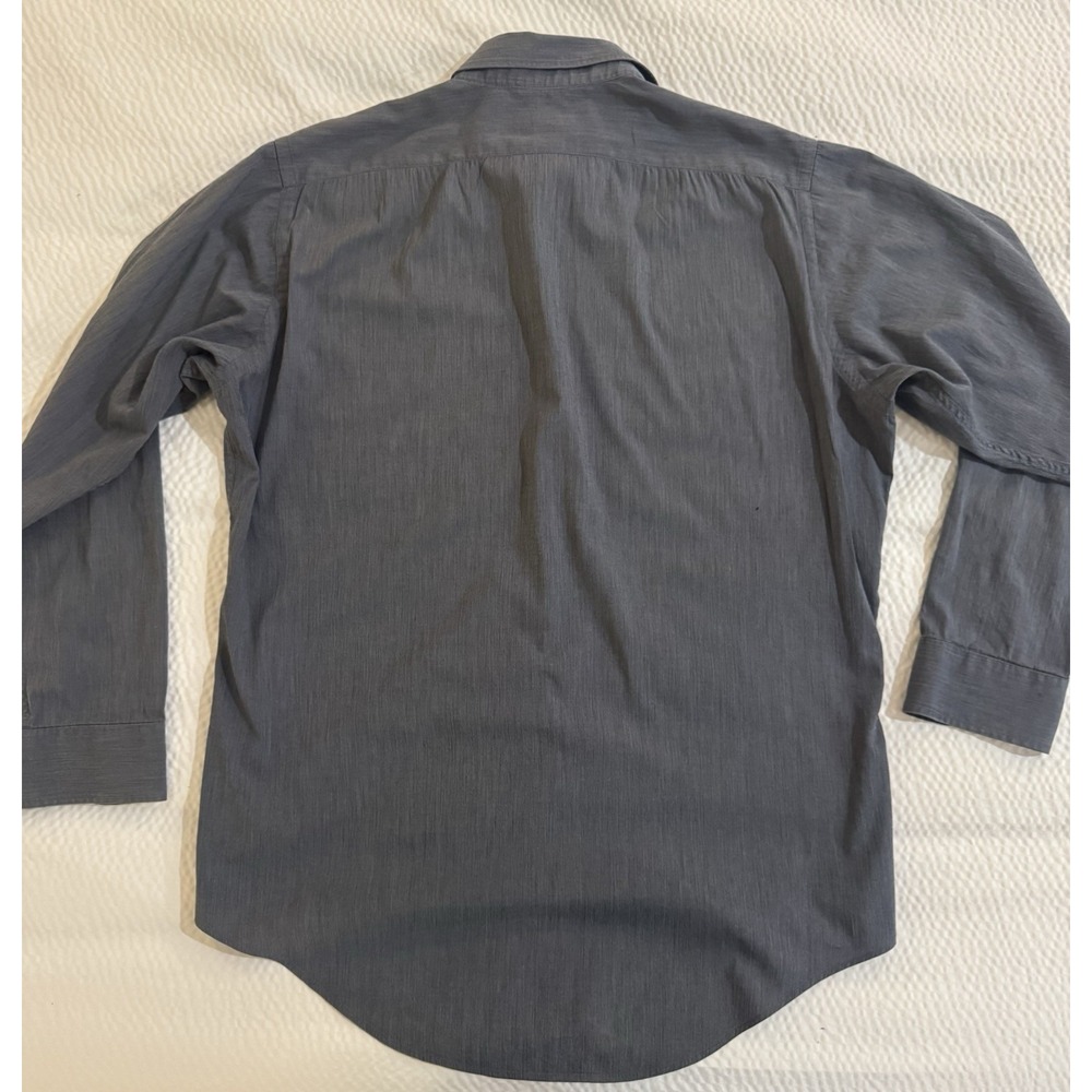 Banana Republic Stretch Mens Medium Gray Casual Button Up Dress Shirt - Picture 2 of 3